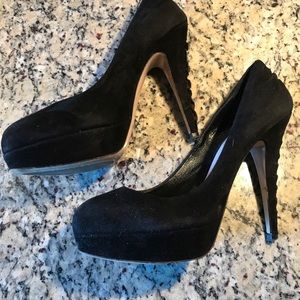Miu Miu Black Suede Platform Pumps